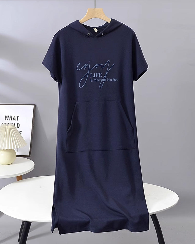 Anika | Everyday Dress with Drawstring Closure and Hood