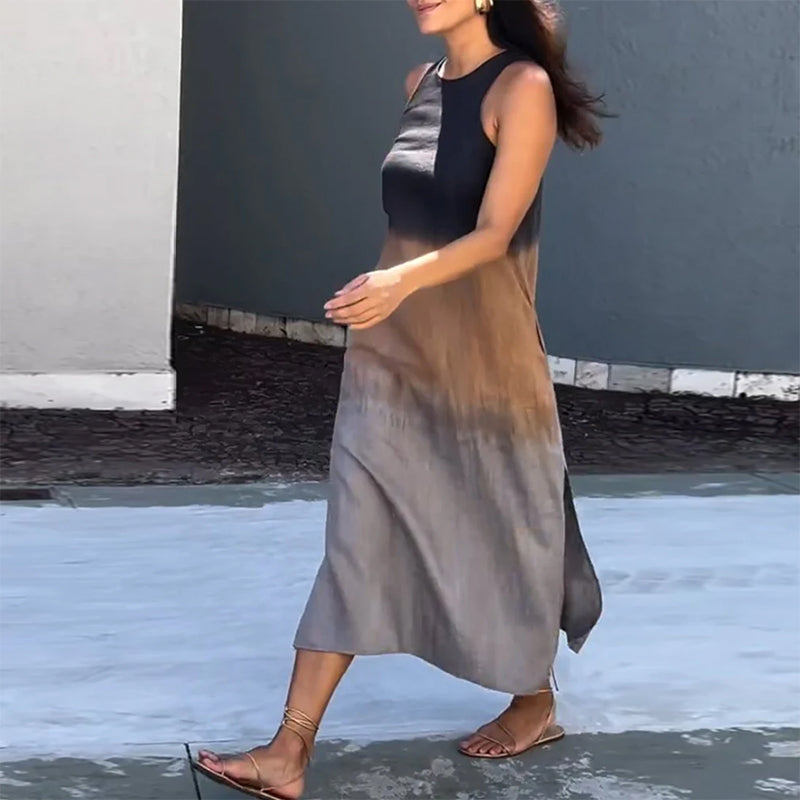Carys | Sleeveless Round Neck Gradient Dress