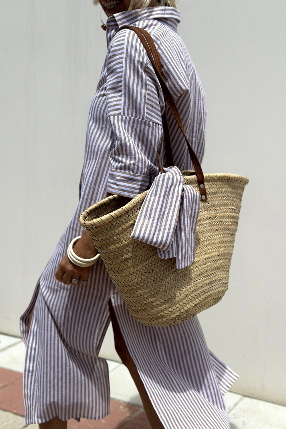 Sophia | Comfortable Striped Shirt Dress