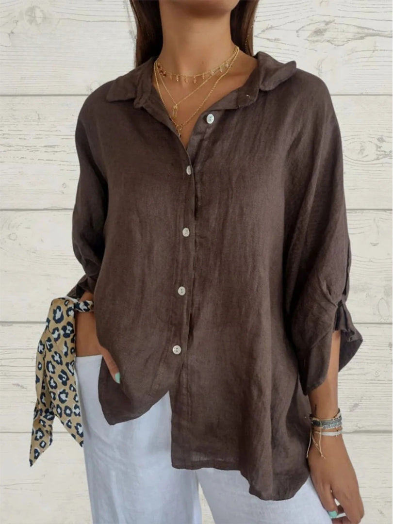 Aeloria | Lace-Up Loose Shirt
