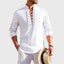 Men’s Lace Up V-Neck Long Sleeve Shirt