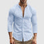 Men’s Mandarin Collar Long Sleeve Button Up Shirt