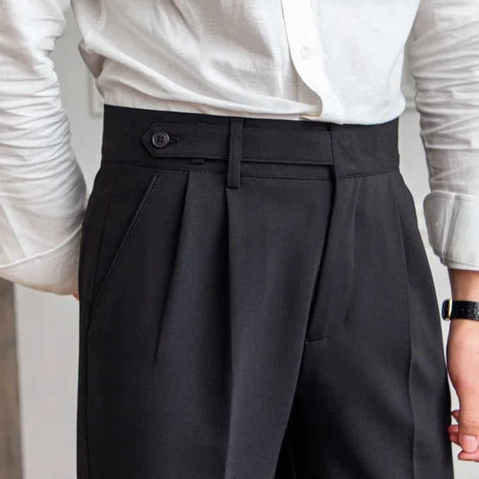 Men’s Pleated Straight Leg Dress Pants