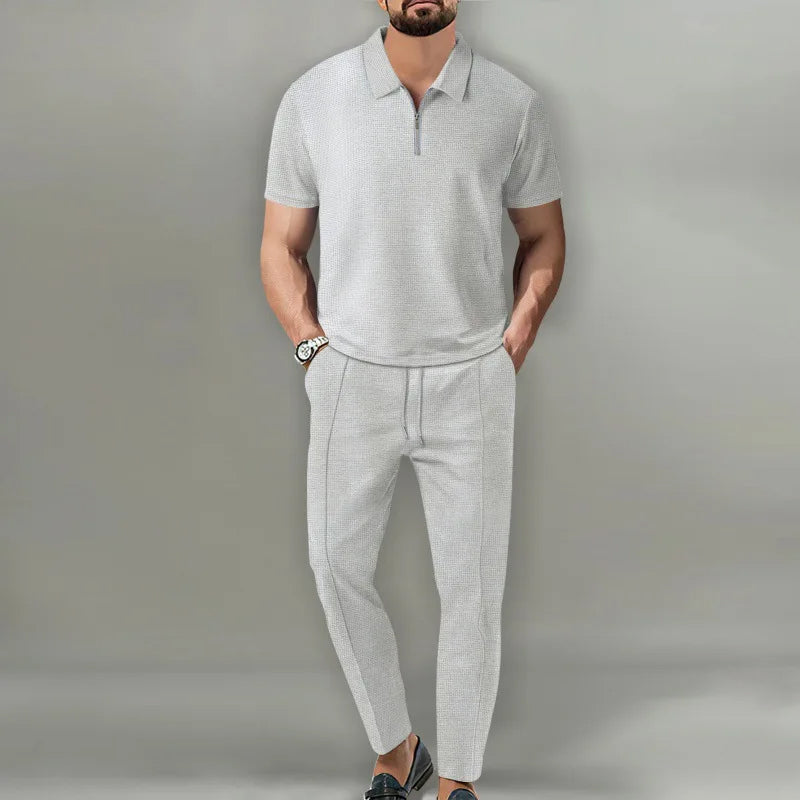 Men’s Short Sleeve Polo Two-Piece Set