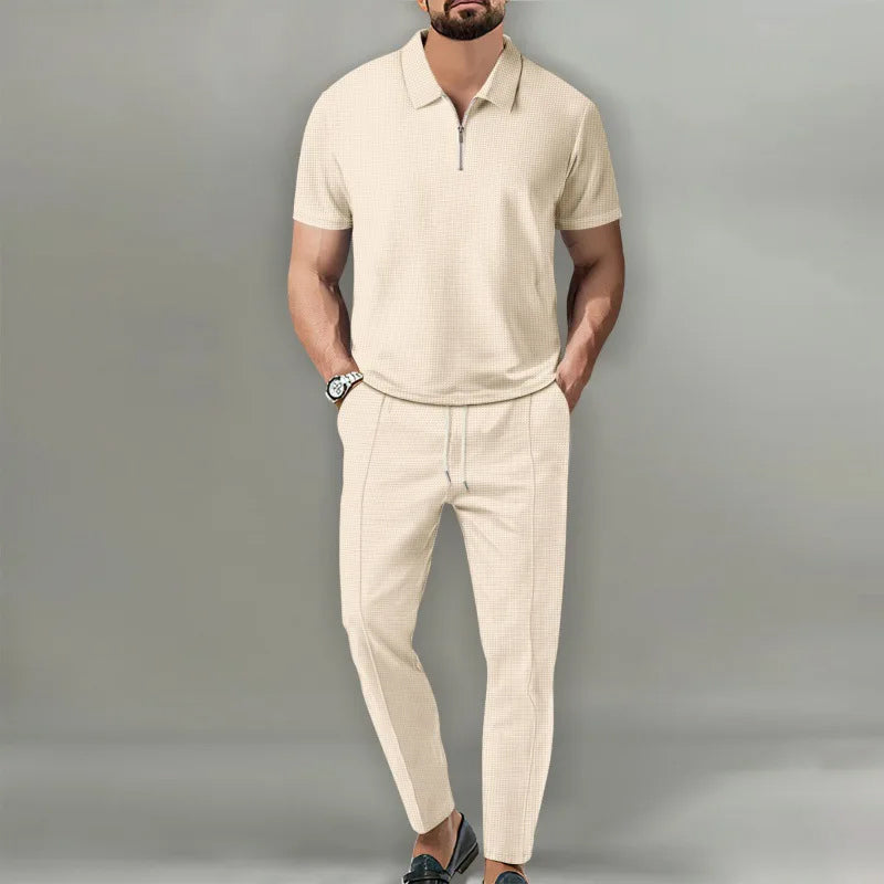 Men’s Short Sleeve Polo Two-Piece Set