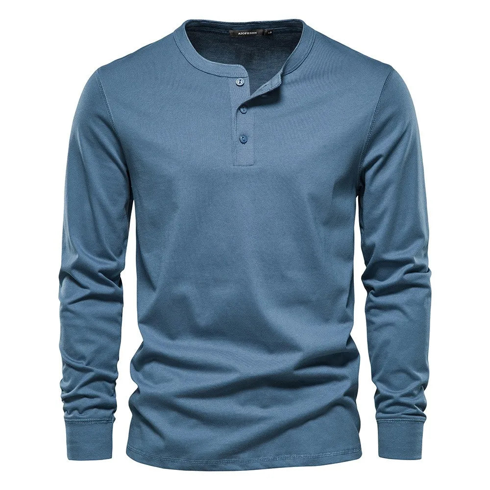 Men’s Slim Fit Long-Sleeve Henley Shirt