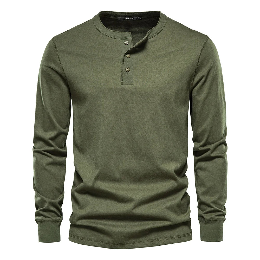 Men’s Slim Fit Long-Sleeve Henley Shirt