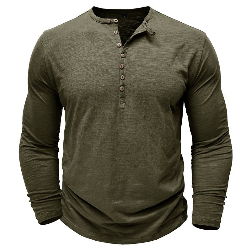 Men’s Slim Fit Long Sleeve Henley T-Shirt