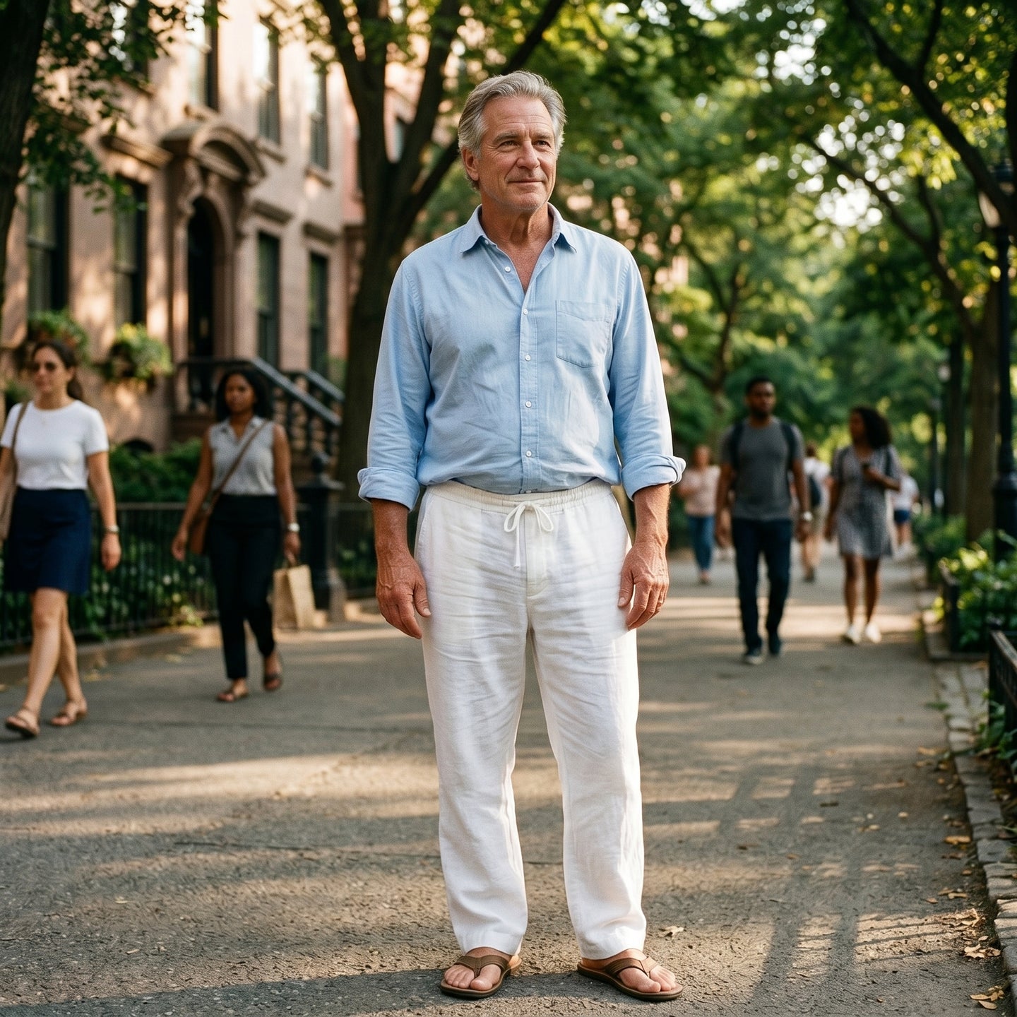 Men’s Elastic Waist Drawstring Casual Pants
