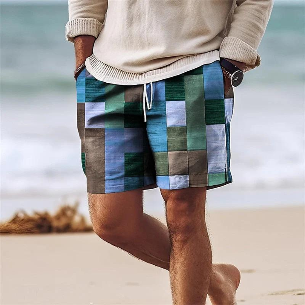 Men’s Geometric Print Beach Shorts