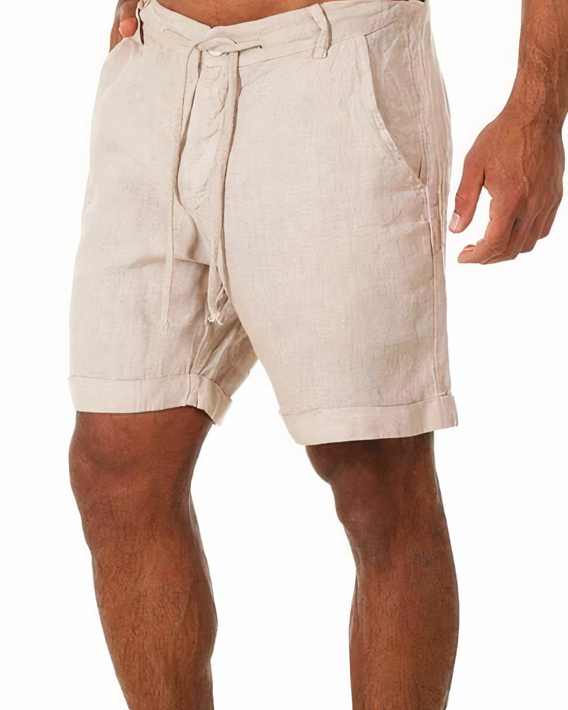 Men's Casual Drawstring Pleated Chino Shorts