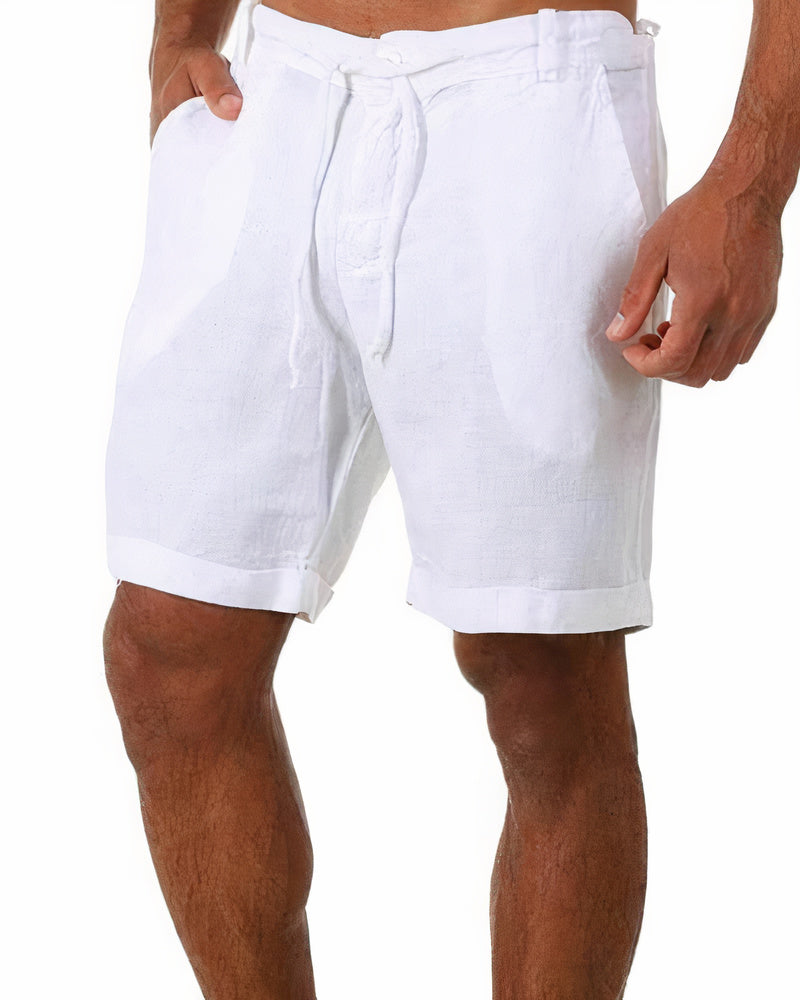 Men's Casual Drawstring Pleated Chino Shorts