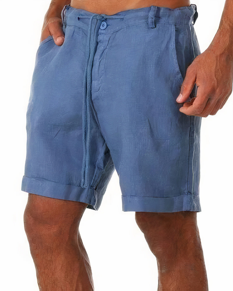Men's Casual Drawstring Pleated Chino Shorts