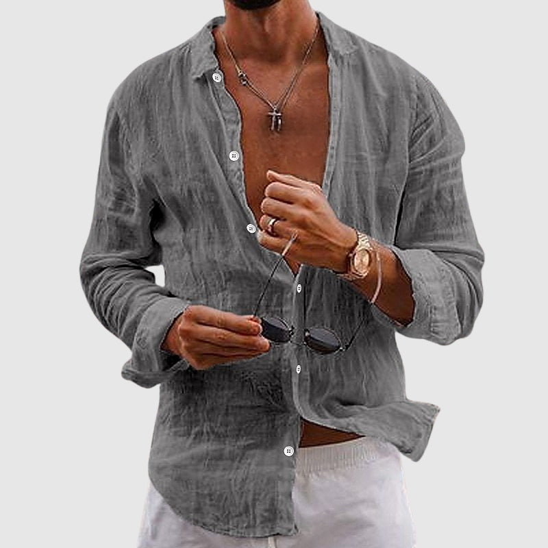 Men’s Lightweight Long Sleeve Buttoned Shirt