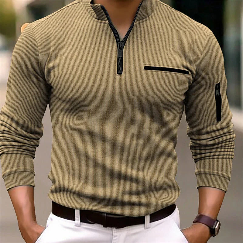 Men’s Long-Sleeve Zip-Up Shirt