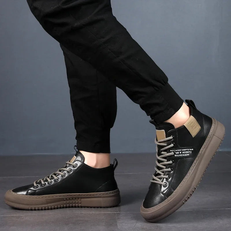 Men’s Mid-Top Sleek Platform Sole Sneakers