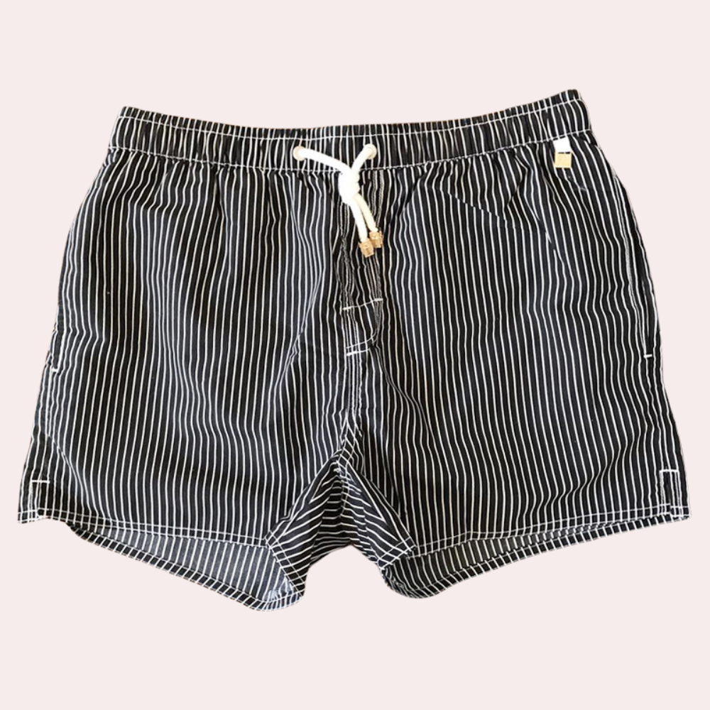 Men’s Striped Drawstring Swim Shorts