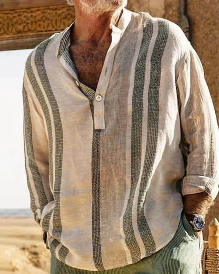 Men’s Striped Regular Fit Half Buttoned Shirt