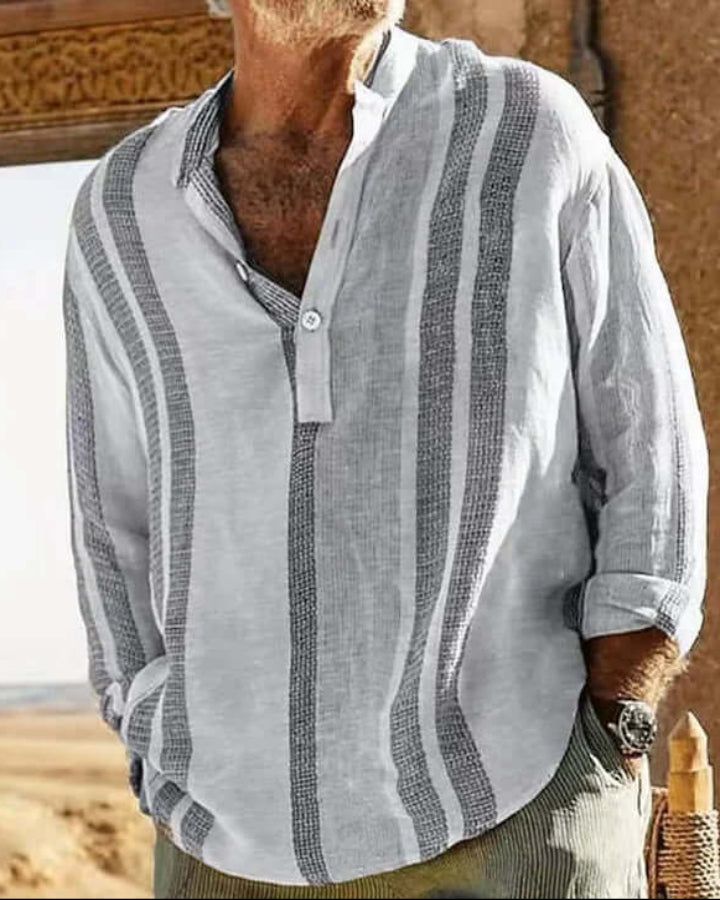 Men’s Striped Regular Fit Half Buttoned Shirt