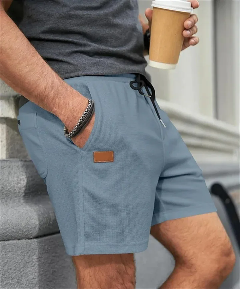 Men’s Textured Drawstring Knit Shorts