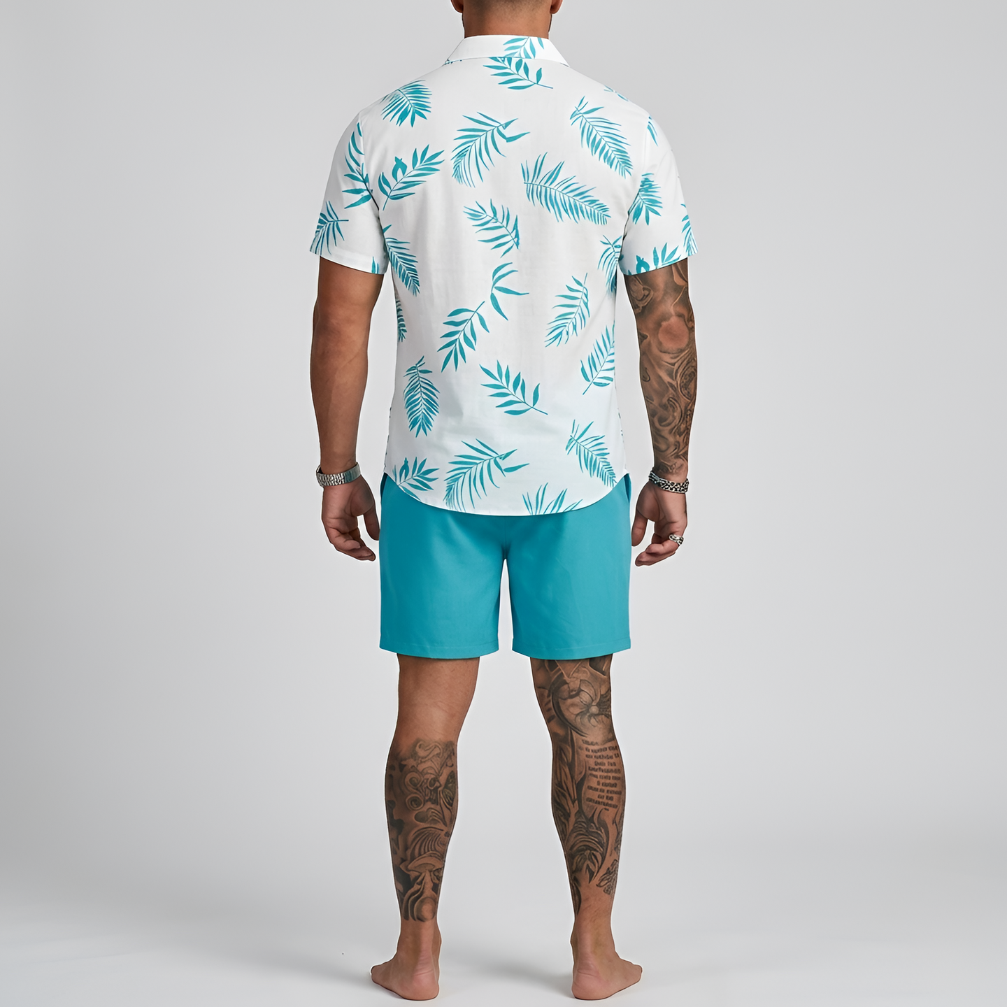Men’s Tropical Print Short Sleeve Hawaiian Shirt