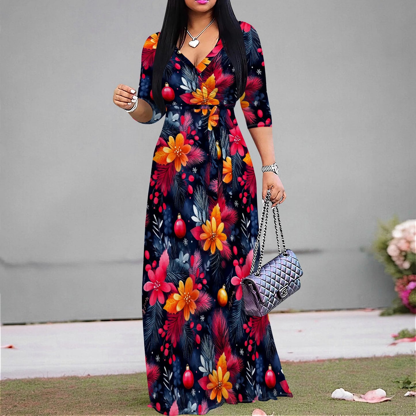 Liora | Elegant Floral Maxi Dress