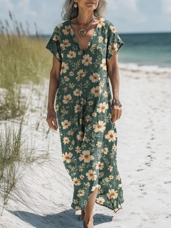 Madison | Women's Daisy Pattern Pocket Dress