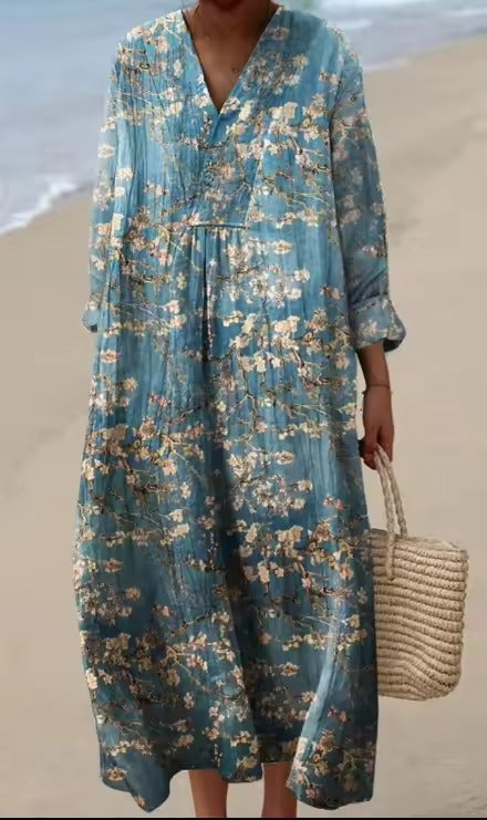 Heike | Airy Maxi Dress With Floral Touch