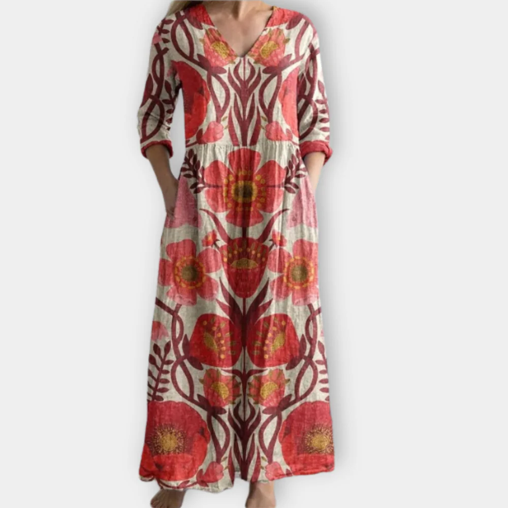 Serenith | Floral Print Boho Maxi Dress