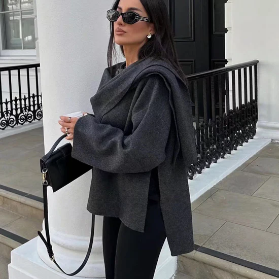 Cape Knitted Sweater for Women