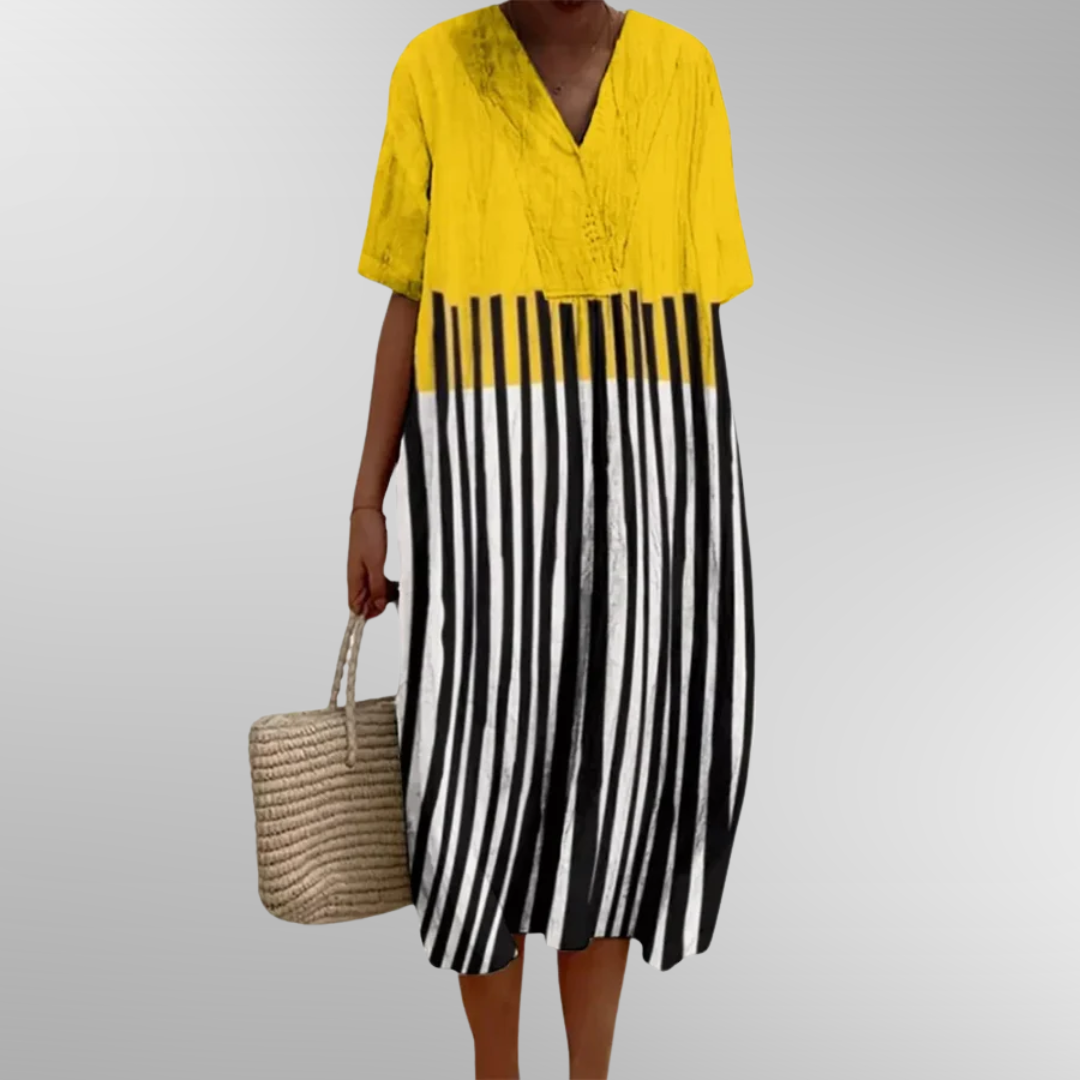 Bettina | Flowing Maxi Skirt With Graphic Stripe Pattern