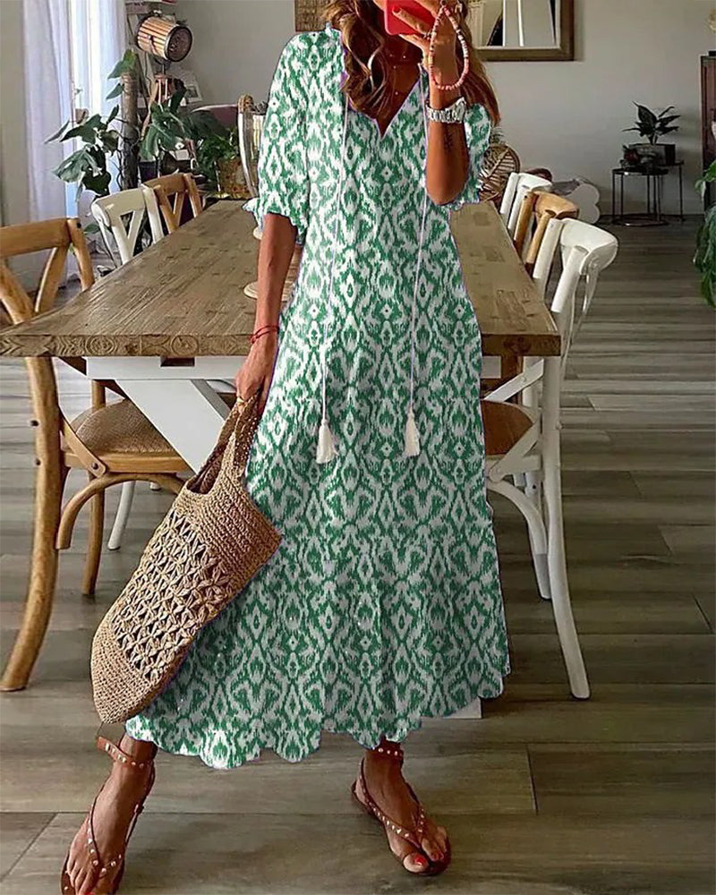 Rowena | Floral Print Long Summer Dress