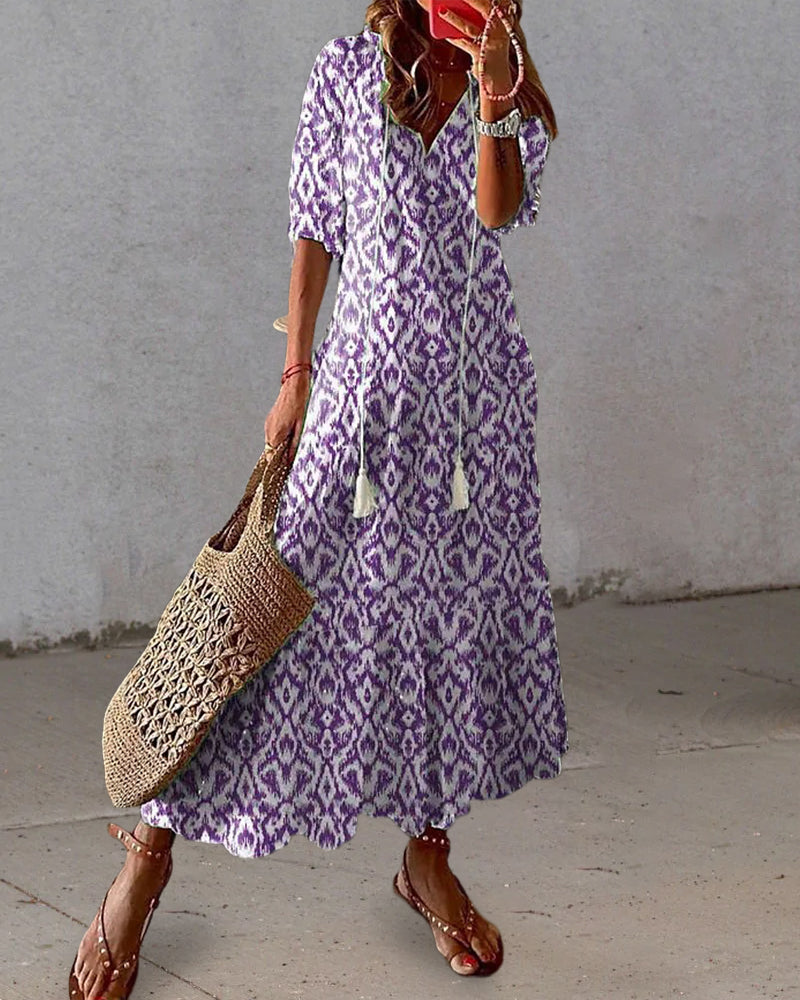 Rowena | Floral Print Long Summer Dress