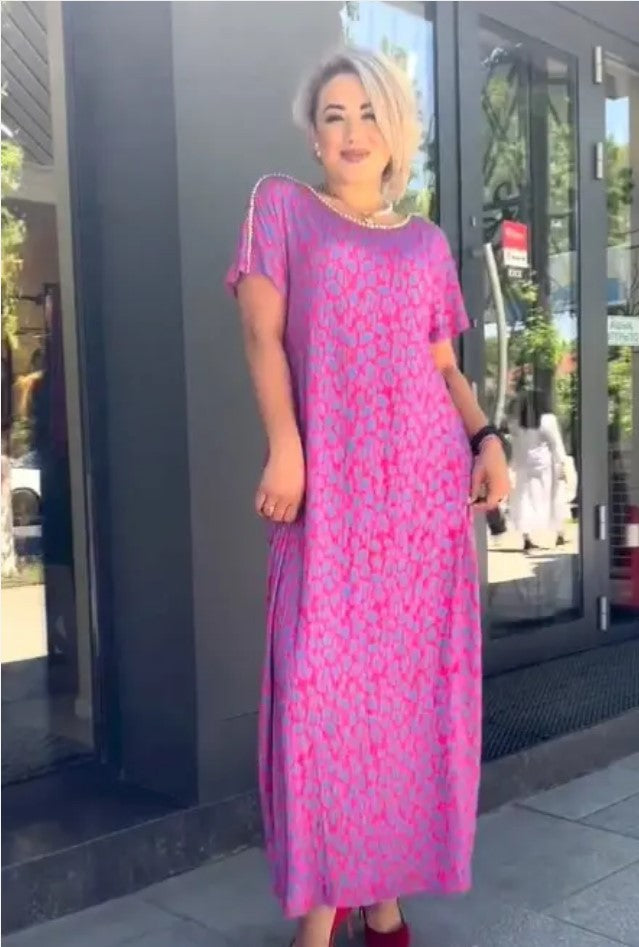 Raven | Spring Chic Printed Maxi Dress With Pockets