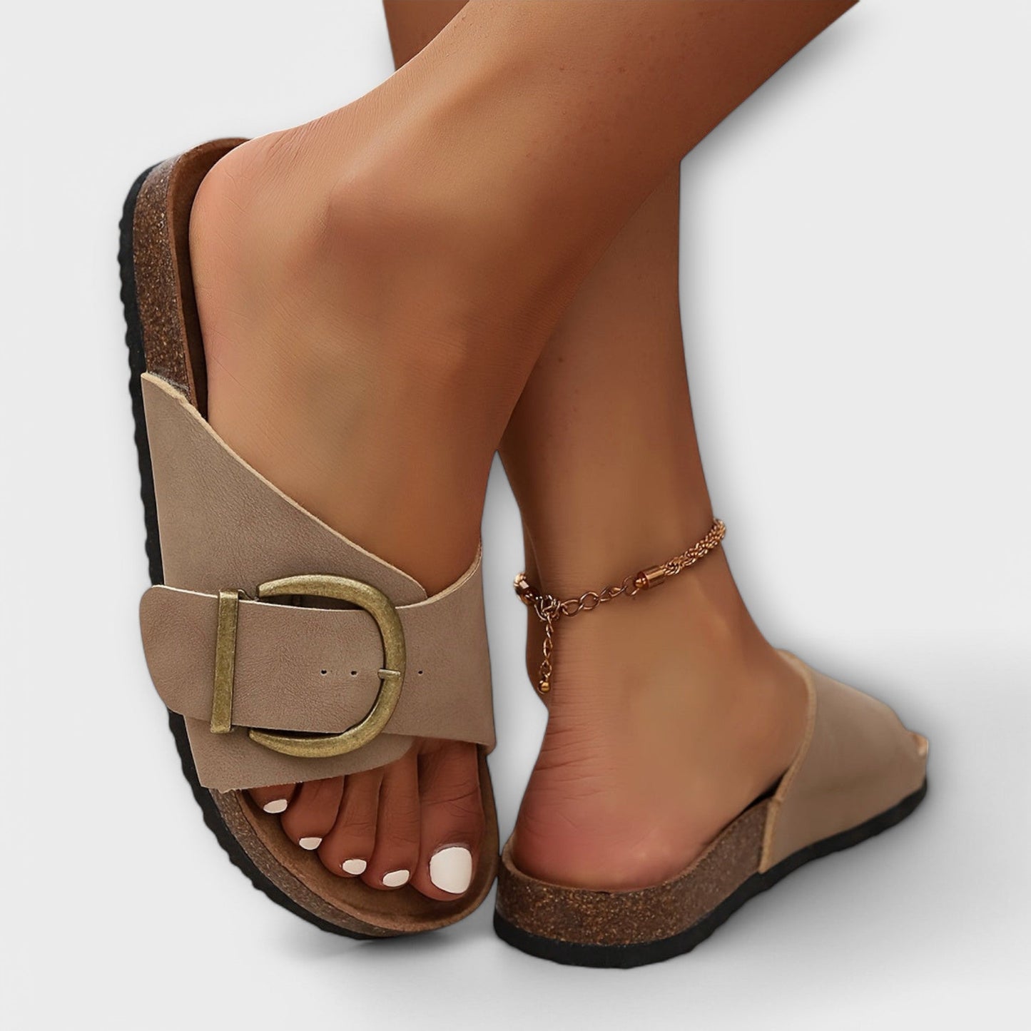 Margie | Cork Slippers For Women With Adjustable Strap Design