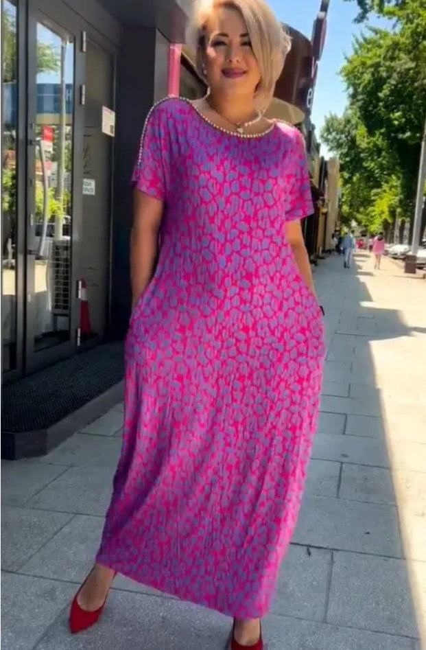 Raven | Spring Chic Printed Maxi Dress With Pockets