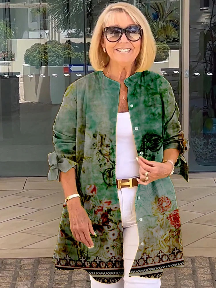 Florabel | Bow Sleeve Printed Jacket