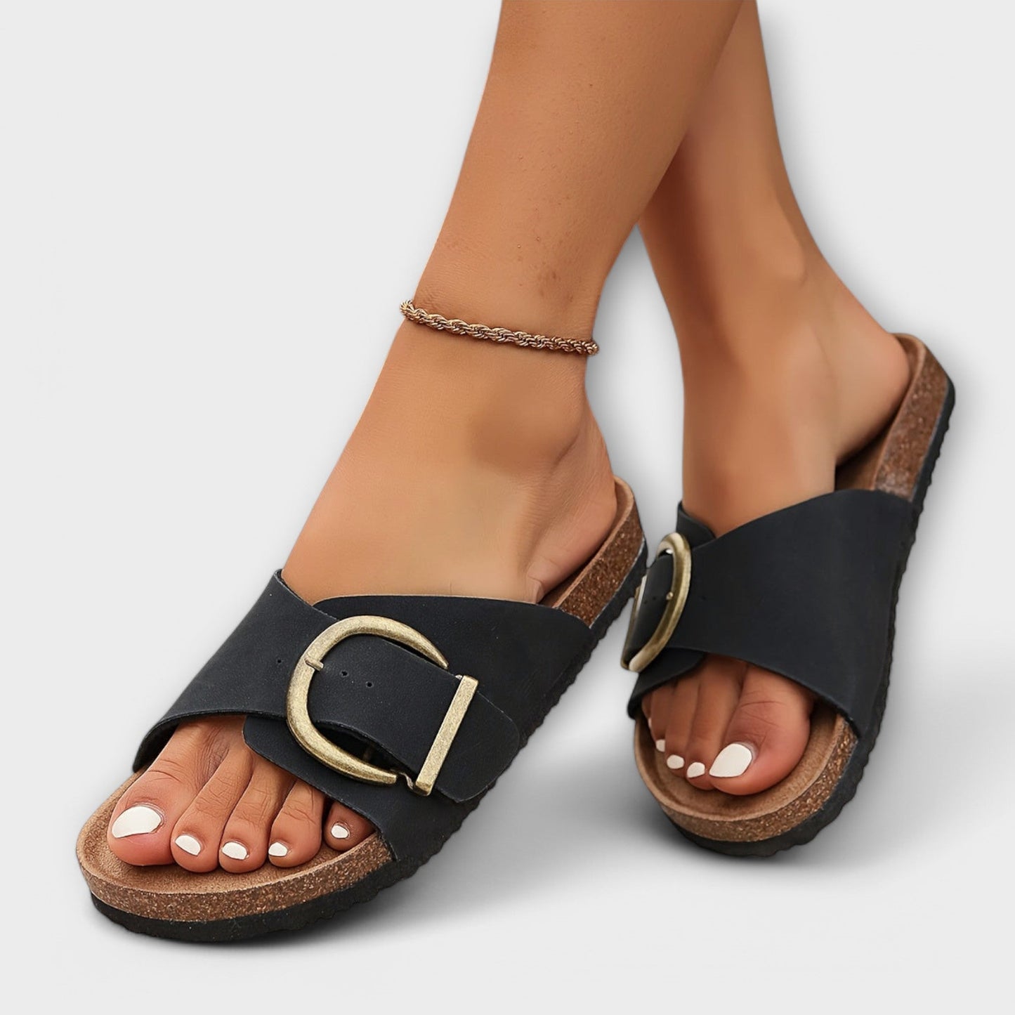 Margie | Cork Slippers For Women With Adjustable Strap Design