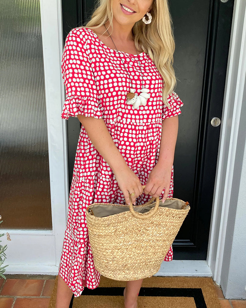 Rhea | Vintage-Inspired Polka Dot Midi Dress