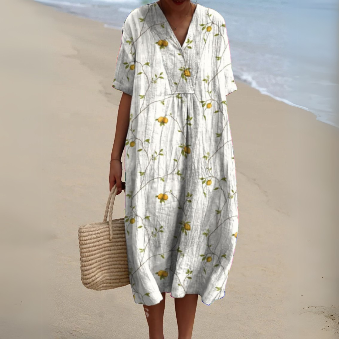 Irene | Lightweight Summer Dress With Floral Note