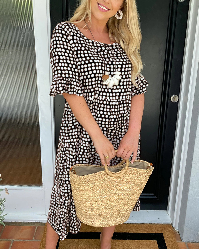Rhea | Vintage-Inspired Polka Dot Midi Dress