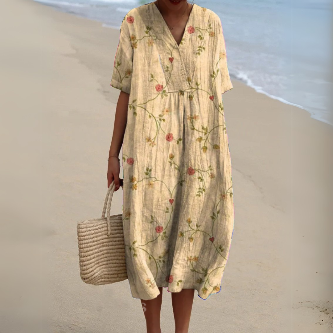 Irene | Lightweight Summer Dress With Floral Note