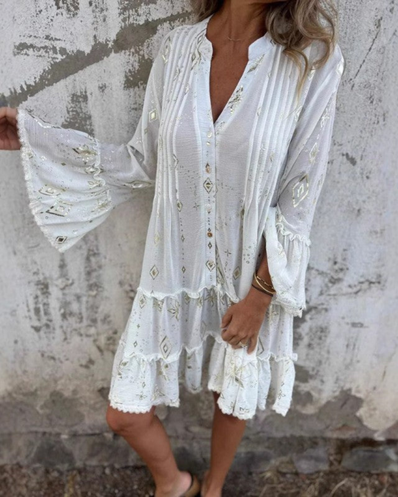 Teagan | Women's Loose Fit V-Neck Boho Dress