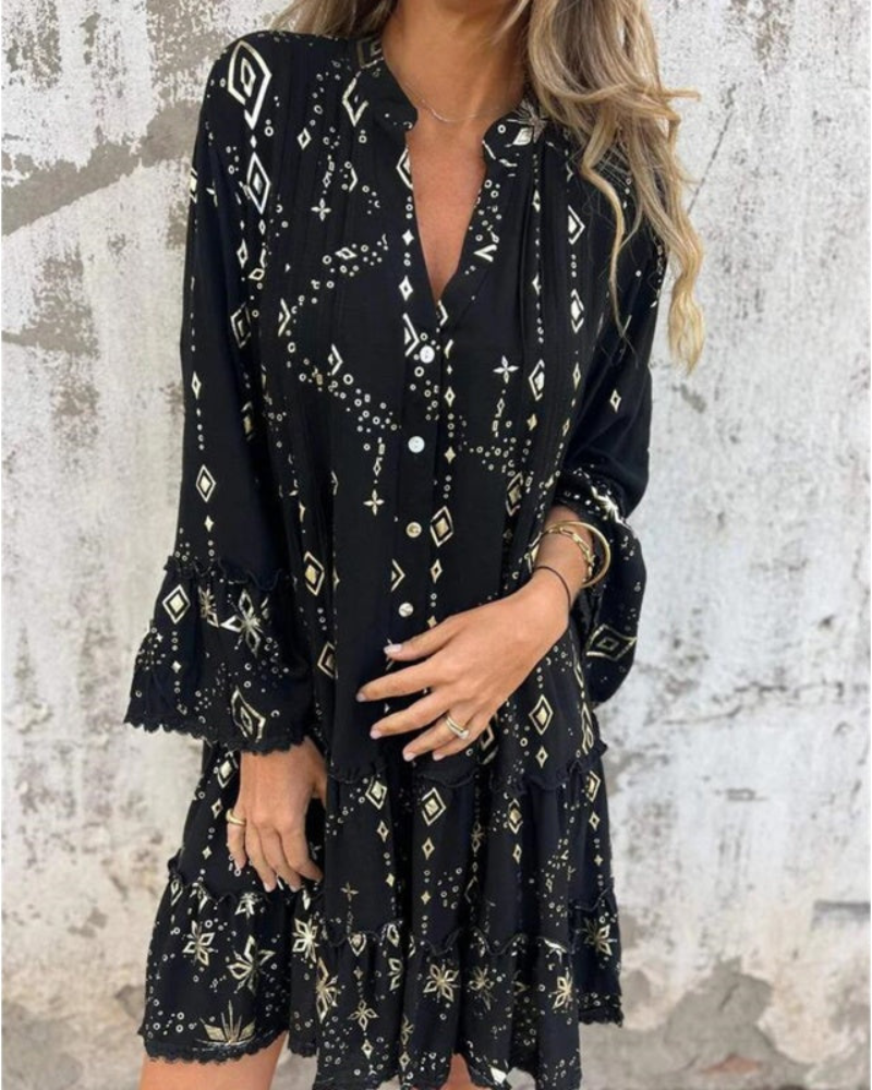 Teagan | Women's Loose Fit V-Neck Boho Dress