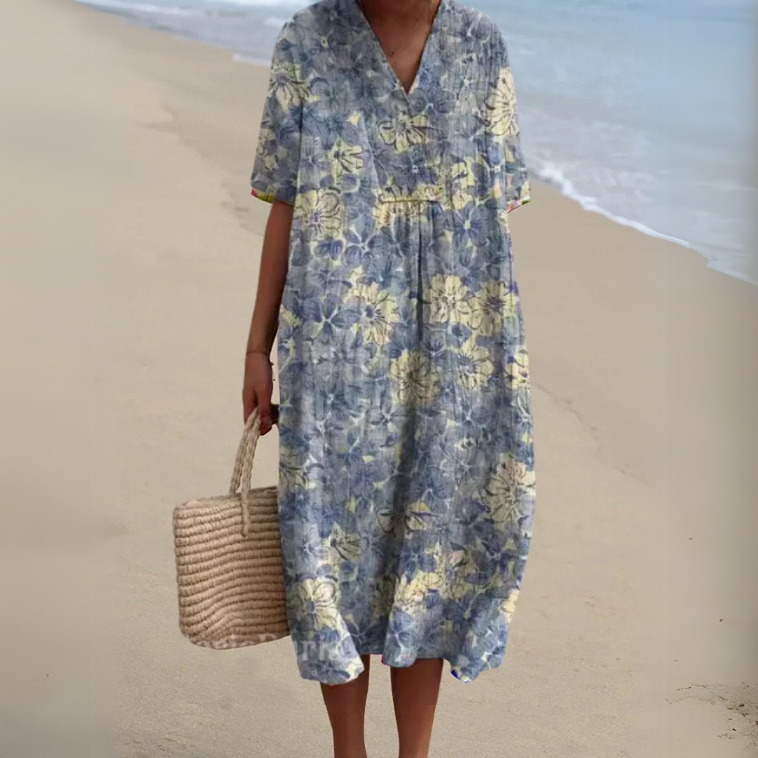 Irene | Lightweight Summer Dress With Floral Note