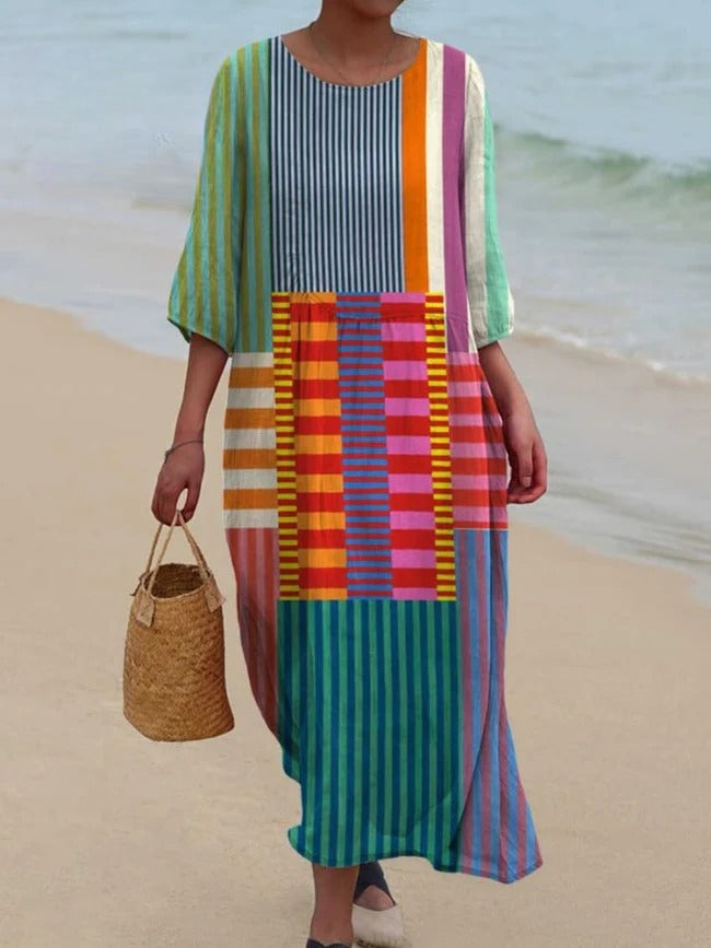 Danika | Vintage Style Geometric Print Dress