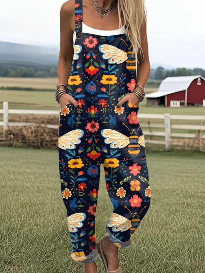 Edris | Flying Bees Embroidered Jumpsuit