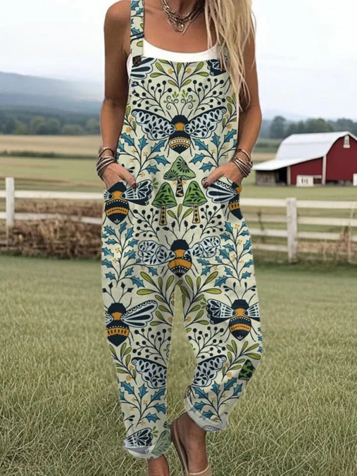 Edris | Flying Bees Embroidered Jumpsuit