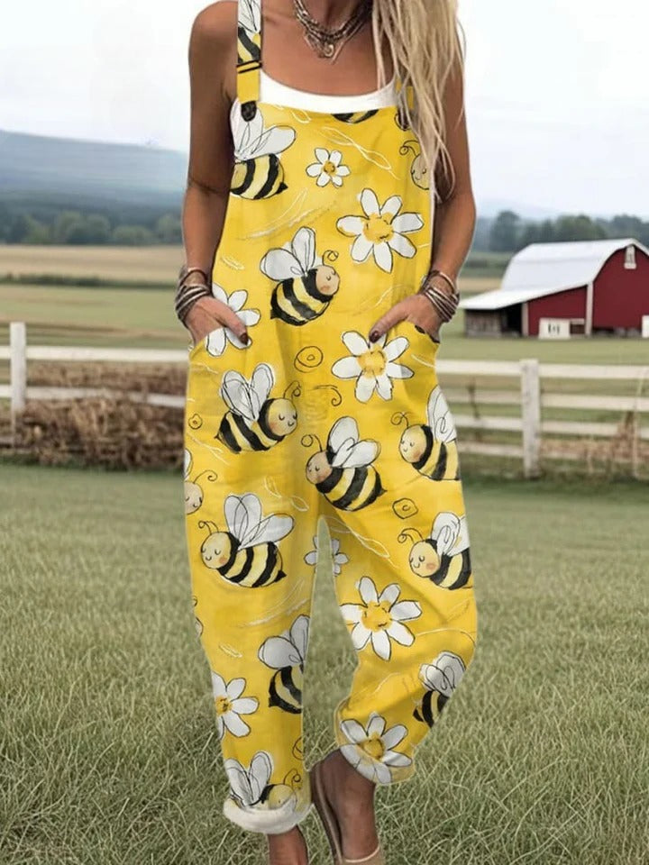 Edris | Flying Bees Embroidered Jumpsuit