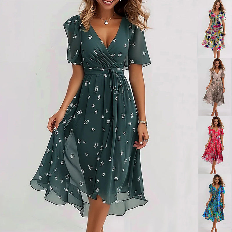 Viera Bloom | Abstract Midi Dress